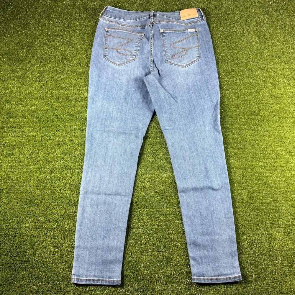 Seven7 Women 12 Medium Wash High Rise Skinny Jeans Stretch Denim Blue 0694